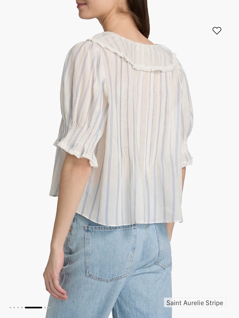 Doen Henri Striped Ruffle Front Top Size Medium - Picture 4 of 11